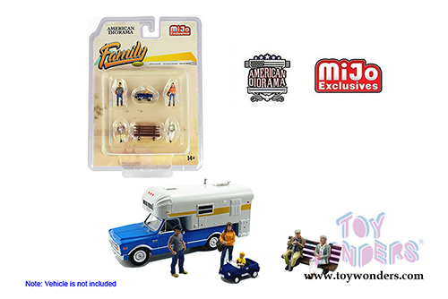 American Diorama/Mijo Exclusives - The Family Figure Set (6 pc. set, 1/64 scale diecast metal, Asstd.) 76473MJ