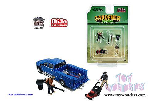 American Diorama/Mijo Exclusives - The Gardener Figure Set (6 pc. set, 1/64 scale diecast metal, Asstd.) 76474MJ