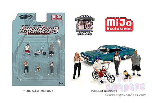 American Diorama/Mijo Exclusives - Lowrides 3 Figurine Set (6 pc. set, 1/64 scale diecast metal, Asstd.) 76480MJ