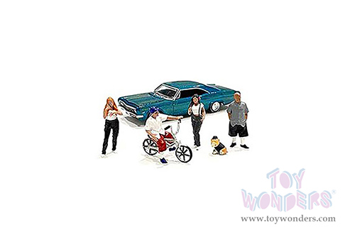 American Diorama/Mijo Exclusives - Lowrides 3 Figurine Set (6 pc. set, 1/64 scale diecast metal, Asstd.) 76480MJ