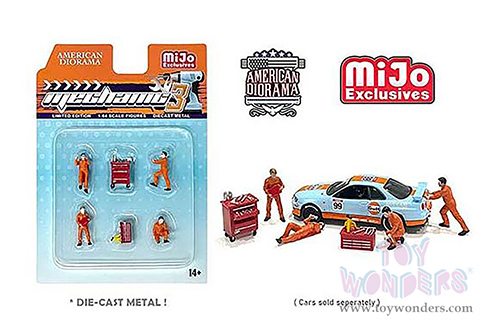 American Diorama/Mijo Exclusives - Mechanic III Figure Set (6 pc. set, 1/64 scale diecast metal, Asstd.) 76483MJ