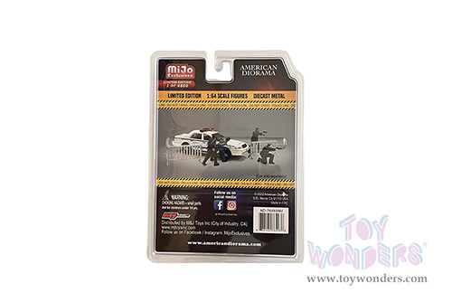 American Diorama/Mijo Exclusives - Police Line Figure Set (6 pc. set, 1/64 scale diecast metal, Asstd.) 76493MJ