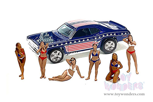 American Diorama/Mijo Exclusives - Patriot Girls Figure Set (6 pc. set, 1/64 scale diecast metal, Asstd.) 76498MJ