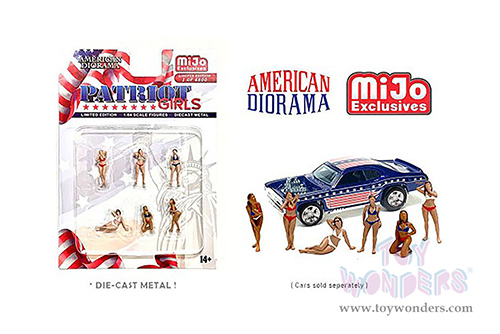 American Diorama/Mijo Exclusives - Patriot Girls Figure Set (6 pc. set, 1/64 scale diecast metal, Asstd.) 76498MJ