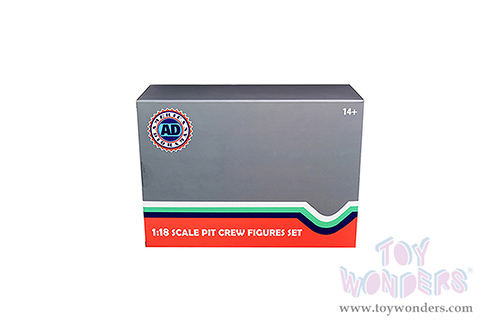 American Diorama Figurines - Formula One F1 Pit Crew Team Black Set II - Set of 7 Figures and accessories (1/18 scale, Black) 76554