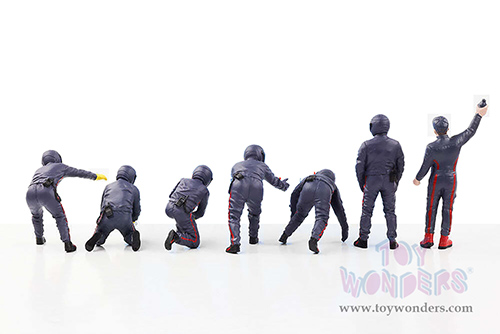 American Diorama Figurines - Formula One F1 Pit Crew Team Blue Set III (1/18 scale, Blue) 76558