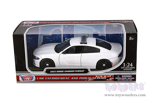 Motormax - Dodge Charger Pursuit Police (2023, 1/24 scale diecast model car, Unmarked White) 76996WT