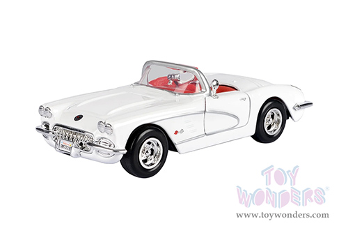 Showcasts® Collectibles - Chevy® Corvette® Convertible (1959, 1/24 scale diecast model car, White/Red interior) 77216WR MAP: $22.99