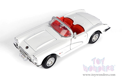 Showcasts® Collectibles - Chevy® Corvette® Convertible (1959, 1/24 scale diecast model car, White/Red interior) 77216WR MAP: $22.99
