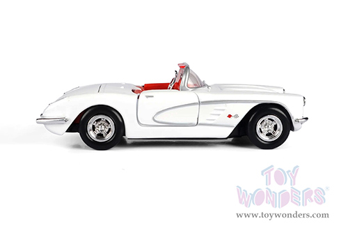 Showcasts® Collectibles - Chevy® Corvette® Convertible (1959, 1/24 scale diecast model car, White/Red interior) 77216WR MAP: $22.99