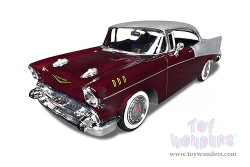 Showcasts® Collectibles - Chevy® Bel Air® Hard Top (1957, 1/24 scale diecast model car, Burgundy/Silver) 77228BG MAP: $22.99
