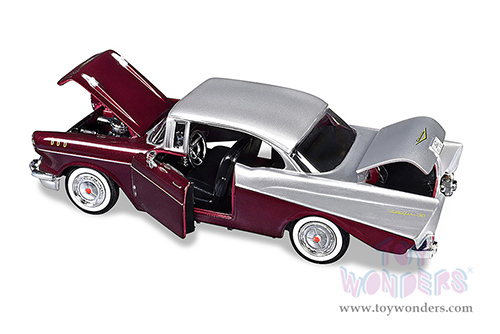 Showcasts® Collectibles - Chevy® Bel Air® Hard Top (1957, 1/24 scale diecast model car, Burgundy/Silver) 77228BG MAP: $22.99