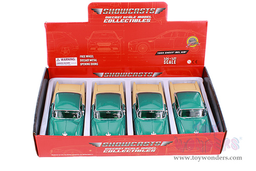 Showcasts® Collectibles - Chevy® Bel Air® Hardtop (1955, 1/24 scale diecast model car, Green/Beige) 77229GND MAP: $19.99