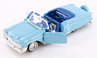 Show product details for Showcasts® Collectibles - Chevrolet® Impala™ Convertible (1958, 1/24 scale diecast model car, Light Blue) 77267D MAP: $16.99