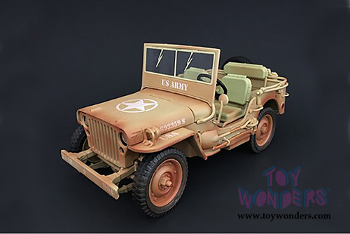 American Diorama - ARMY Jeep Vehicle US Army Rusty Version (1/18 scale diecast model car, Desert) 77408A