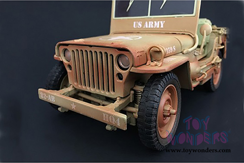 American Diorama - ARMY Jeep Vehicle US Army Rusty Version (1/18 scale diecast model car, Desert) 77408A