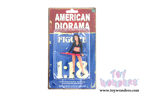 American Diorama Figurine - Team Pink Umbrella Girl I (1/18 scale, Black w/Pink) 77435