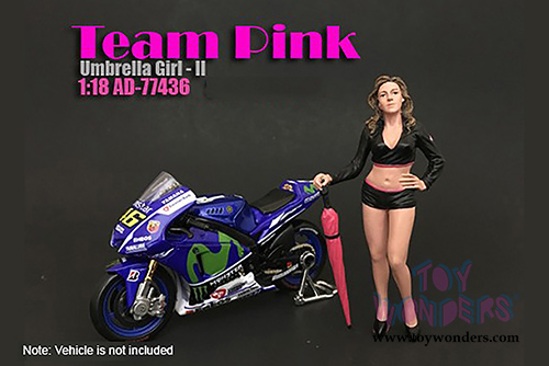 American Diorama Figurine - Team Pink Umbrella Girl II (1/18 scale, Black w/Pink) 77436