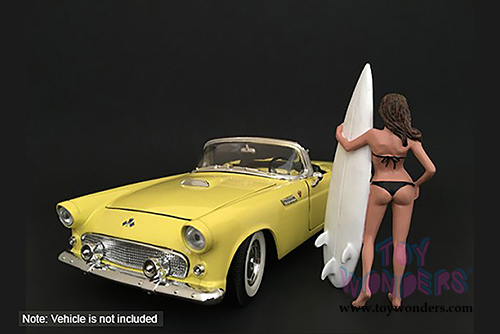 American Diorama Figurine - Surfer 2017 Casey Figure w/ Surfboard (1/18 scale, Black) 77439