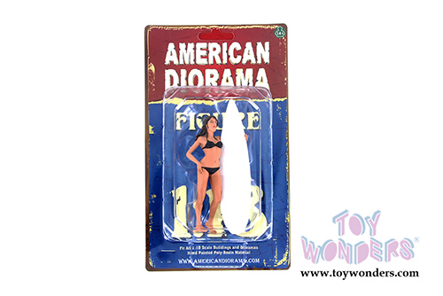 American Diorama Figurine - Surfer 2017 Casey Figure w/ Surfboard (1/18 scale, Black) 77439