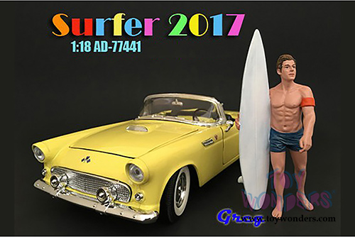 American Diorama Figurine - Surfer 2017 Greg Figure w/ Surfboard (1/18 scale, Blue) 77441