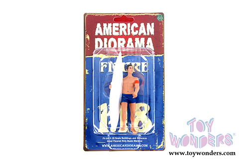 American Diorama Figurine - Surfer 2017 Greg Figure w/ Surfboard (1/18 scale, Blue) 77441