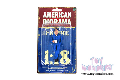 American Diorama Figurine - Mechanic Larry Taking Break (1/18 scale, Blue) 77445