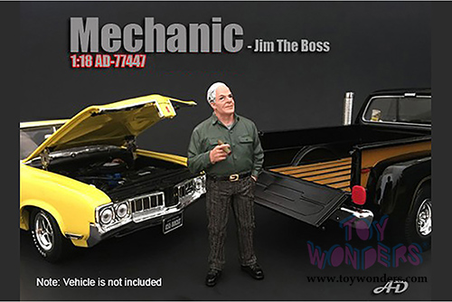 American Diorama Figurine - Mechanic | Jim The Boss (1/18 scale, Green/Brown) 77447