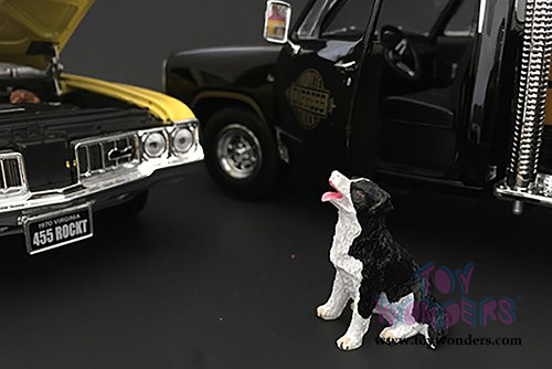 American Diorama Figurine - Mechanic | Customer Patrick and Dog (1/18 scale, Green) 77448