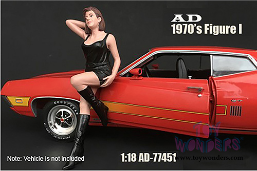 American Diorama Figurine - 70's Style Figure - I (1/18 scale, Black) 77451