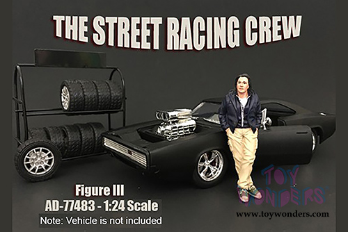 American Diorama Figurine - Street Racing Crew Figure III (1/24 scale, Dark Blue/Khaki) 77483
