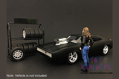 American Diorama Figurine - Street Racing Crew Figure IV (1/24 scale, Black/Blue) 77484