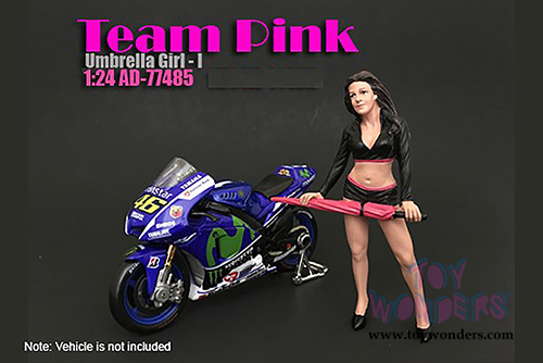 American Diorama Figurine - Team Pink Umbrella Girl I (1/24 scale, Black w/Pink) 77485