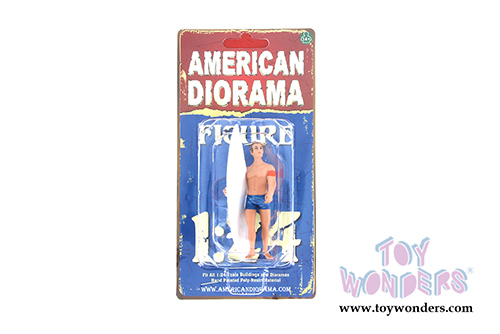 American Diorama Figurine - Surfer 2017 Greg Figure w/ Surfboard (1/24 scale, Blue) 77491