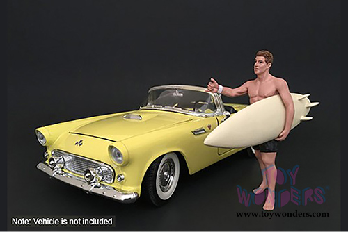 American Diorama Figurine - Surfer 2017 Jay Figure w/ Surfboard (1/24 scale, Black) 77492