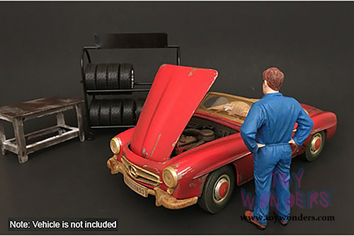 American Diorama Figurine - Mechanic John Inspecting (1/24 scale, Blue) 77494