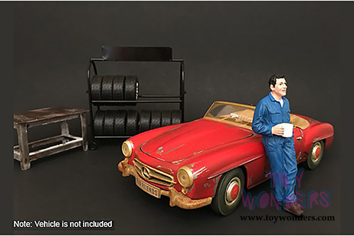 American Diorama Figurine -  Mechanic Larry Taking Break (1/24 scale, Blue) 77495