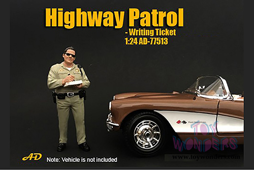 American Diorama Figurine - Highway Patrol | Writing Ticket (1/24 scale, Beige) 77513