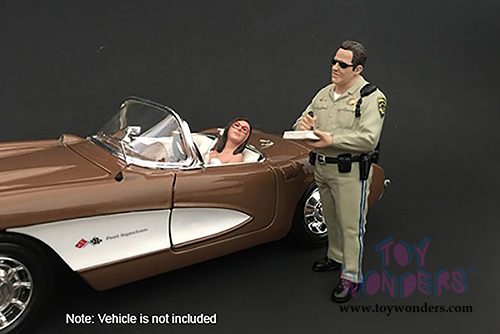 American Diorama Figurine - Highway Patrol | Writing Ticket (1/24 scale, Beige) 77513