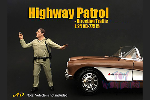 American Diorama Figurine - Highway Patrol | Directing Traffic (1/24 scale, Beige) 77515