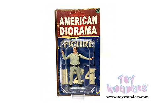 American Diorama Figurine - Highway Patrol | Directing Traffic (1/24 scale, Beige) 77515