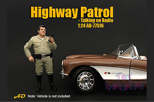 American Diorama Figurine - Highway Patrol | Talking on Radio (1/24 scale, Beige) 77516