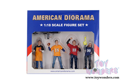 American Diorama Figurine - Tailgate Party Set II - 4 Figures w/BBQ Grill and a "D-Fence Sing" (1/18 scale) 77595