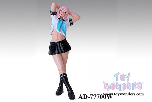 American Diorama Figurine - Japanese Model Naomi Figure (1/18 scale, White/ Black) 77700W