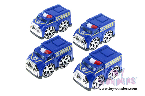 Showcasts Collectibles - Super Engine Rescue Racer | Police Car (4" diecast model car, Blue) 78403D
