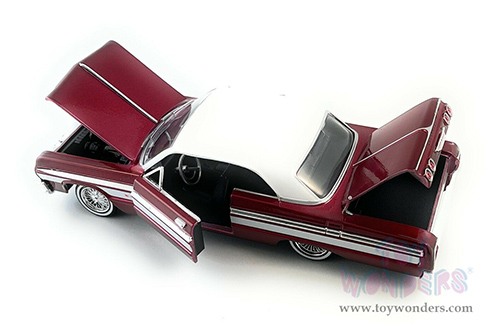Motormax Get Low - Chevrolet&reg; Impala (1964, 1/24 scale diecast model car, Burgundy/White) 79021WLBG