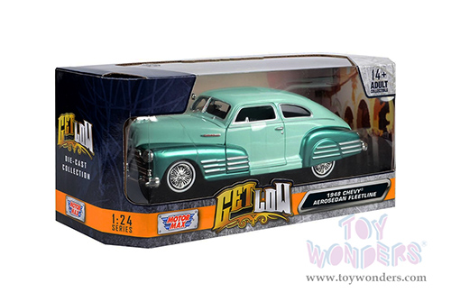 Motormax Get Low - Chevrolet® Aerosedan Fleetline Lowrider (1948, 1/24 scale diecast model car, Green) 79027WLGN