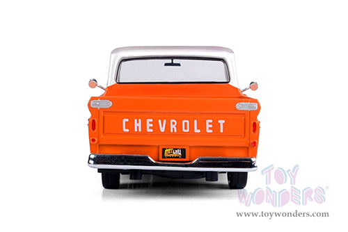 Motormax Get Low - Chevrolet® C10 Fleetside™ Pickup Truck (1966, 1/24 scale diecast model car, Orange/White) 79034WLOR