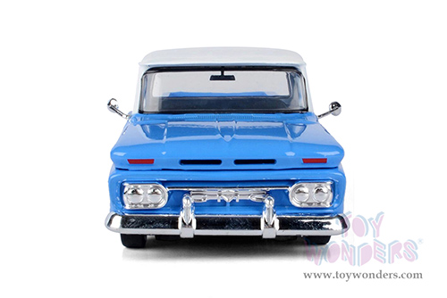 Motormax Get Low - GMC C1000 Fenderside Pickup Truck (1966, 1/24 scale diecast model car, Blue/White) 79035WL