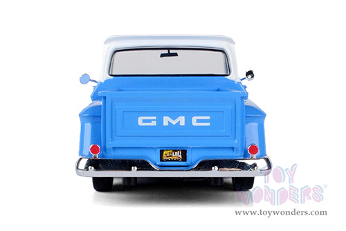 Motormax Get Low - GMC C1000 Fenderside Pickup Truck (1966, 1/24 scale diecast model car, Blue/White) 79035WL
